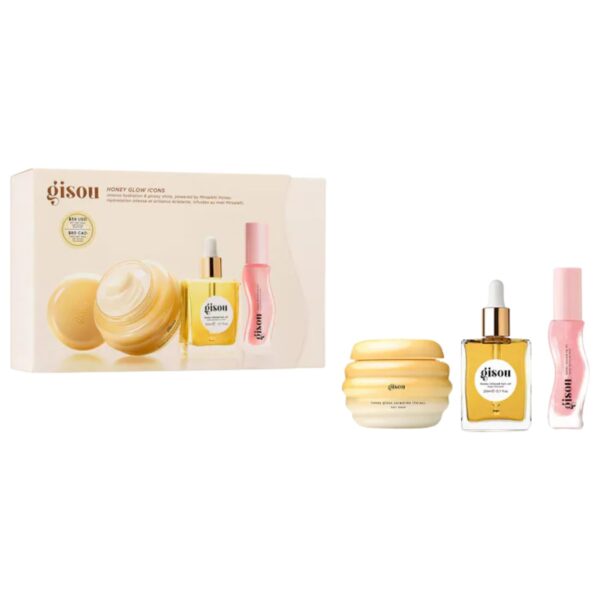 Набор из 3-ех средств для волос и губ Gisou Honey Glow Icons Hair & Lip Set