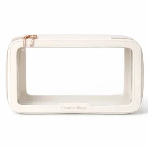 Косметичка Charlotte Tilbury - White Cosmetic Makeup Bag, белая, прозрачная, 20х12.5х7 см
