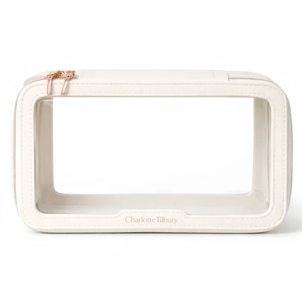 Косметичка Charlotte Tilbury - White Cosmetic Makeup Bag, белая, прозрачная, 20х12.5х7 см
