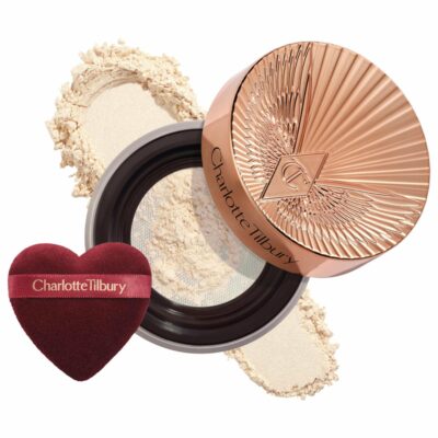 Пудра рассыпчатая с матовым финишем Charlotte Tilbury Airbrush Flawless Blur Loose Powder - Translucent Fair/Medium, 15 г в комплекте с пуховкой в виде сердца